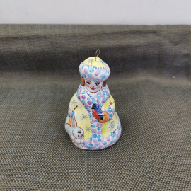 Ёлочная игрушка-колокольчик "Снегурочка",ручная роспись  керамика